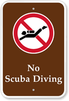 No Scuba Diving - Campground & Park Sign