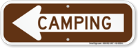 Camping With Left Arrow Sign