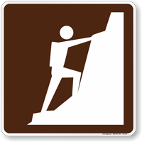 Climbing Symbol Sign For Campsite