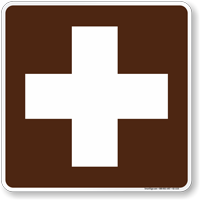 First Aid Symbol Sign For Campsite