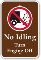 No Idling, Turn Engine Off Campground Sign