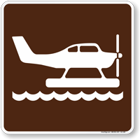 Seaplane Symbol Sign For Campsite
