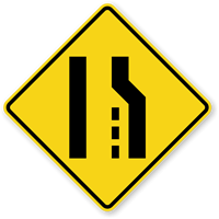 Right Lane Ends (Symbol) - Traffic Sign