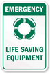 Life Saving Equipment (graphic) Warning Sign