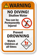 Warning No Diving Sign