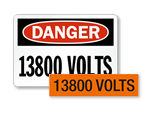13800 volts labels