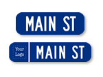 Blue Street Signs   6 in. high Signs without Border