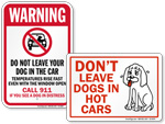 Do Not Leave Dogs In Hot Car Warning Signs
