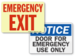 Emergency Door Sign