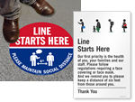 Line Starts Here Sign