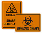 Sharps Warning Labels & Signs