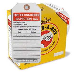Fire Extinguisher Inspection Tags, Tags on a Roll