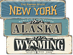 US State Vintage Signs