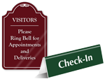 Visitor & Check In Area Door Signs