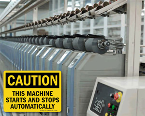 Automatic Start Hazard Signs