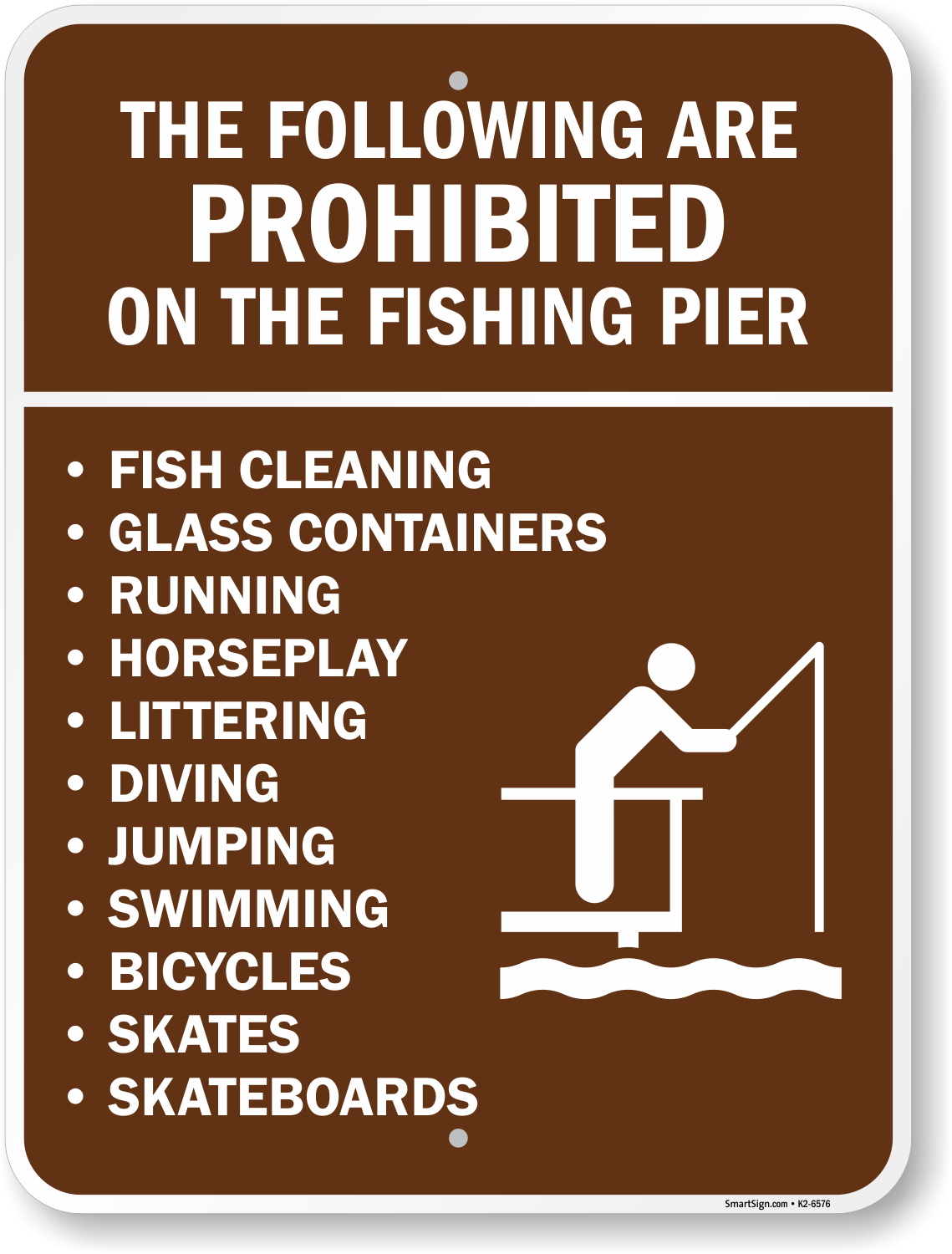 Pier Prohibited List Sign, SKU: K2-6576
