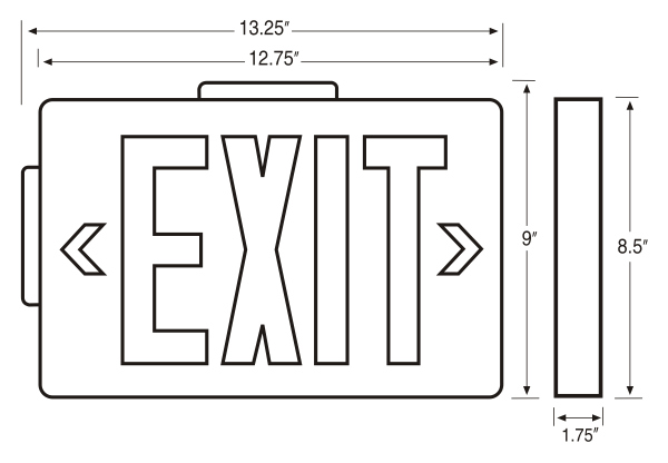 Cast Aluminum Exit Sign with Aluminum Face