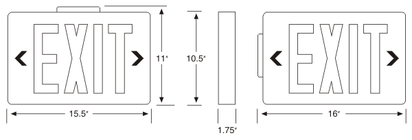 New York-Approved Die-Cast Aluminum LED Exit Sign