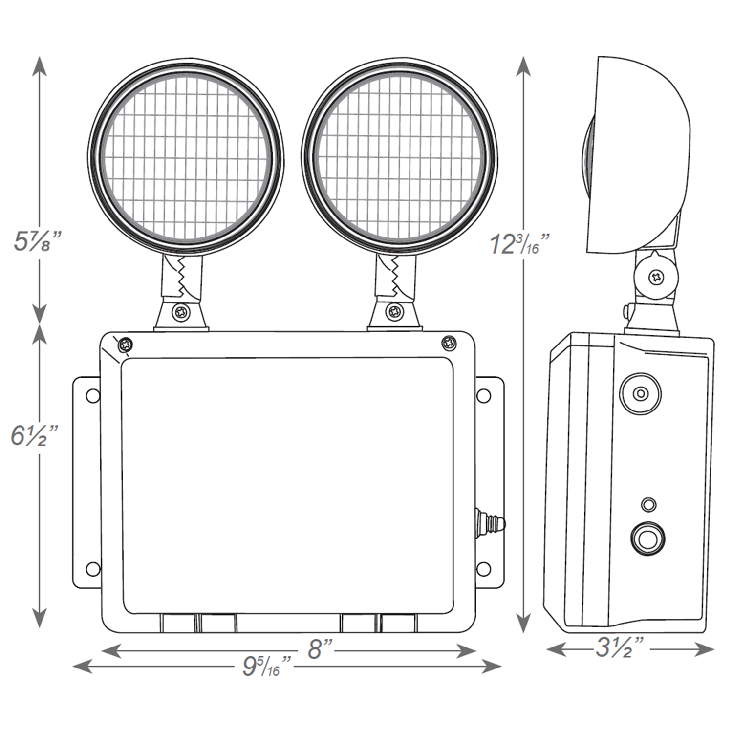 TFX Wet Location Rated Two-Head Emergency LED Light