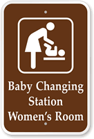 Baby Changing Station Women's Room - Campground Sign