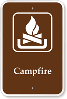 Campfire Campground Park Sign