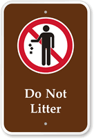 Do Not Litter Campground Sign
