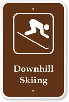 Downhill Skiing - Campground, Guide & Park Sign