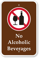No Alcoholic Beverages Campground Sign