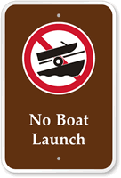 No Boat Launch Campground Sign