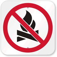 No Camp Fire Symbol Sign