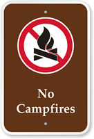 No Campfires Campground Park Sign (with Graphic)