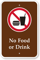 No Food Or Drink Campground Sign