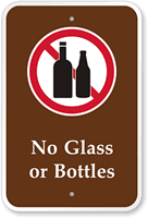 No Glass Or Bottles Campground Sign