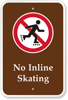 No Inline Skating Campground Sign