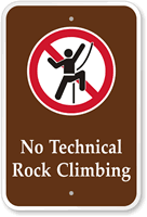 No Rock Climbing - Campground & Park Sign