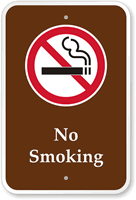 No Smoking Campground Park Sign with Graphic