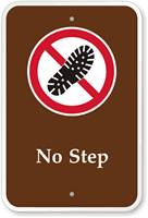 No Step Campground Park Sign