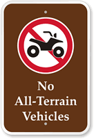 No Terrain Vehicles Campground Sign