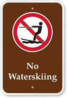 No Waterskiing Campground Park Sign