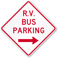 R.V Bus Parking (Right Arrow) Sign