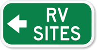 RV (With Left Arrow) Sign