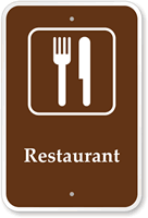 Restaurant - Campground, Guide & Park Sign