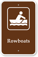Rowboats Campground Park Sign with Graphic