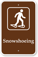 Snowshoeing Campground Park Sign