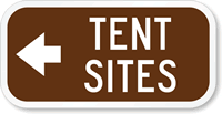 Tent Site (With Left Arrow) Sign