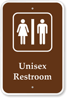 Unisex Restroom Campground Park Sign