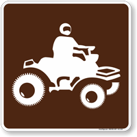 All-Terrain Vehicle Symbol Sign For Campsite