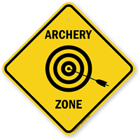 Archery Zone Caution Sign