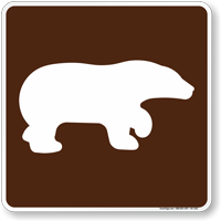 Bear Viewing Area Symbol Sign For Campsite