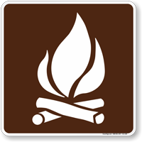 Campfire Symbol Sign For Campsite